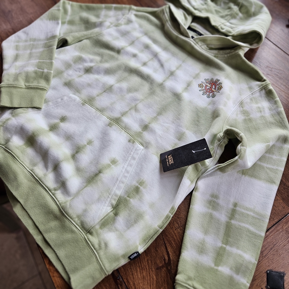 Vans Green and White Tie-Dye Hoodie